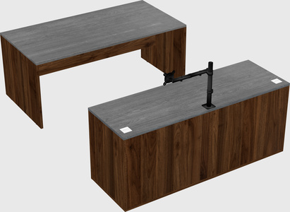 Parallel desk with credenza