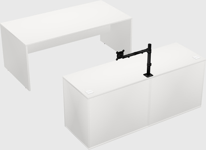 Parallel desk with credenza