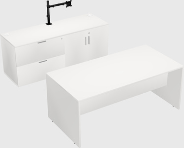 Parallel desk with credenza