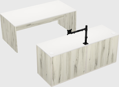 Parallel desk with credenza