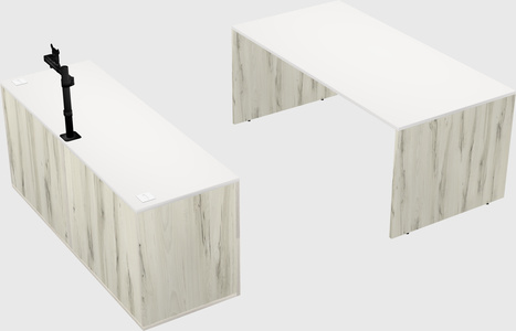 Parallel desk with credenza