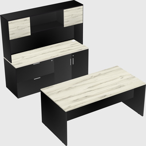 Parallel desk with credenza