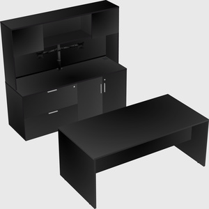 Parallel desk with credenza