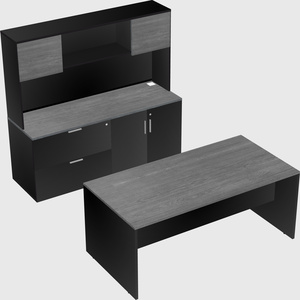 Parallel desk with credenza