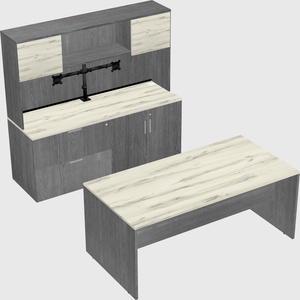 Parallel desk with credenza