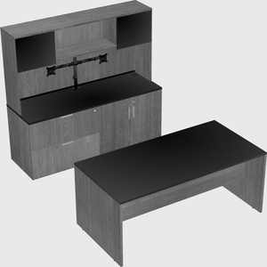 Parallel desk with credenza