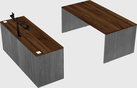 Parallel desk with credenza