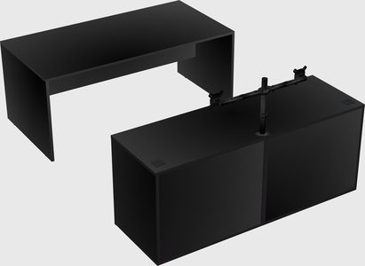 Parallel desk with credenza