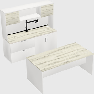 Parallel desk with credenza