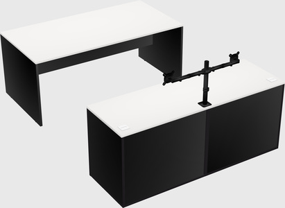 Parallel desk with credenza