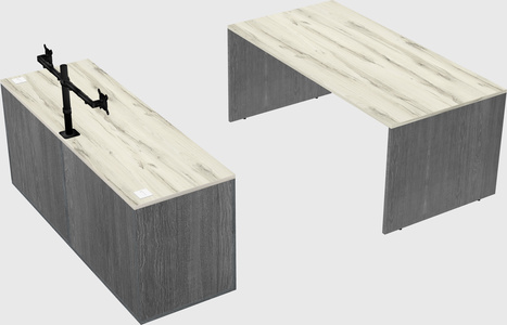 Parallel desk with credenza