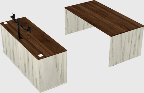 Parallel desk with credenza