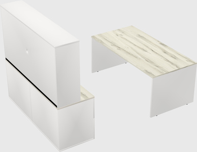 Parallel desk with credenza