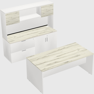 Parallel desk with credenza