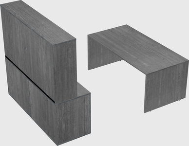 Parallel desk with credenza