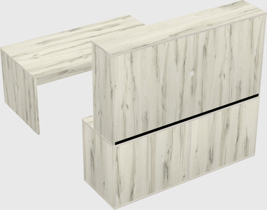 Parallel desk with credenza