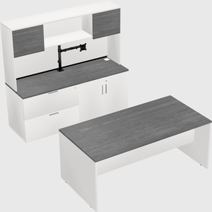 Parallel desk with credenza