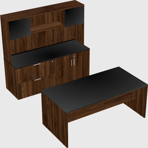 Parallel desk with credenza