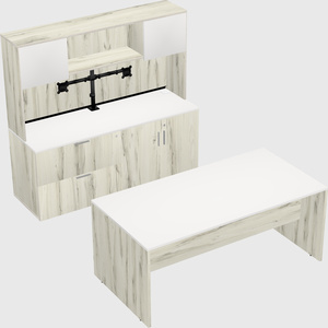 Parallel desk with credenza