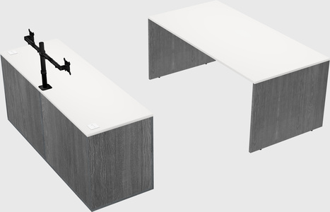 Parallel desk with credenza