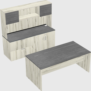 Parallel desk with credenza