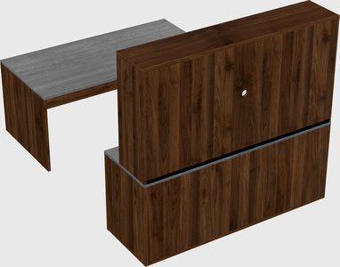Parallel desk with credenza