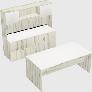 Parallel desk with credenza