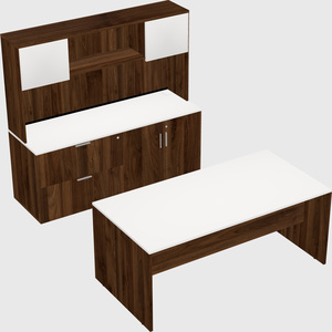 Parallel desk with credenza