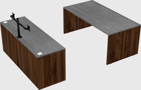 Parallel desk with credenza