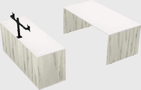 Parallel desk with credenza