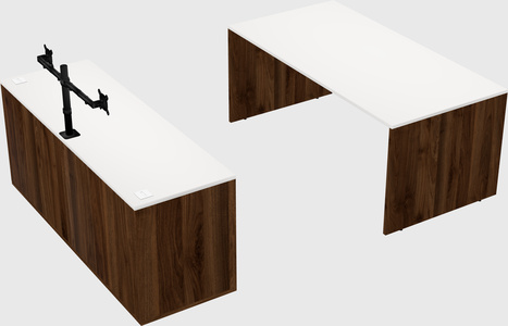 Parallel desk with credenza