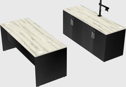 Parallel desk with credenza