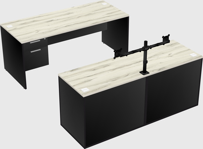 Parallel desk with credenza