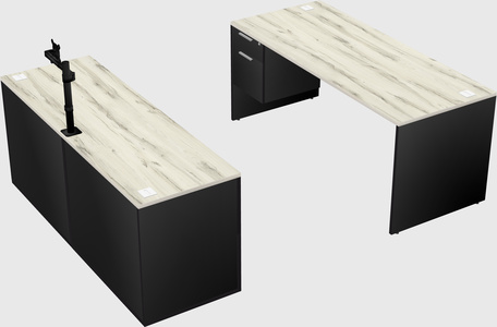 Parallel desk with credenza