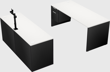 Parallel desk with credenza