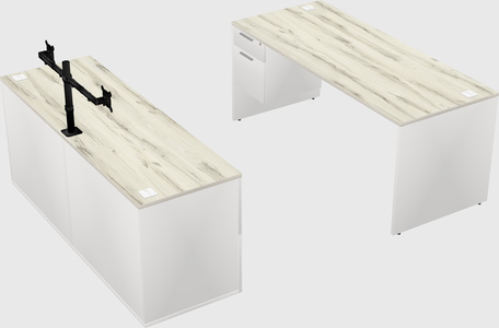 Parallel desk with credenza