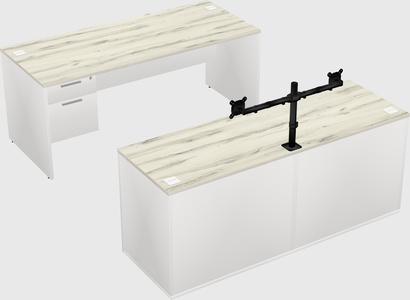 Parallel desk with credenza