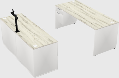 Parallel desk with credenza