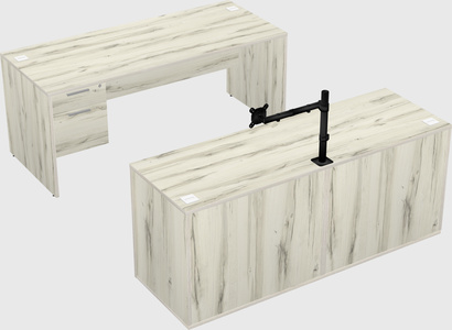 Parallel desk with credenza