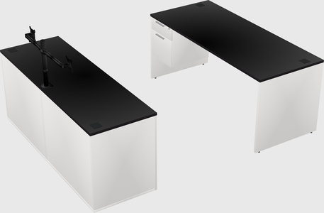 Parallel desk with credenza