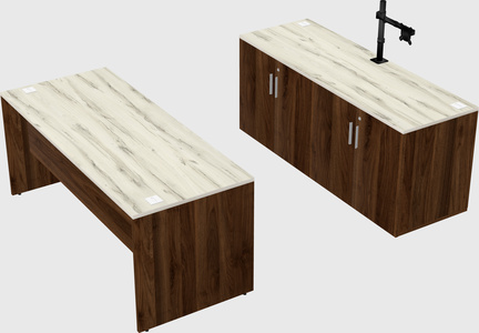 Parallel desk with credenza