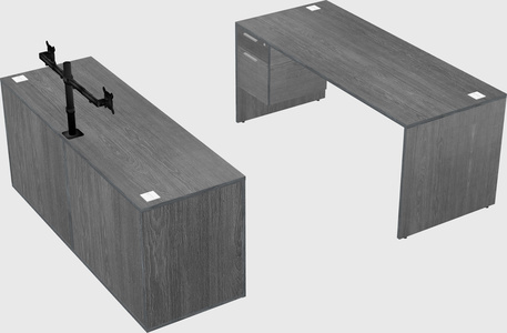 Parallel desk with credenza