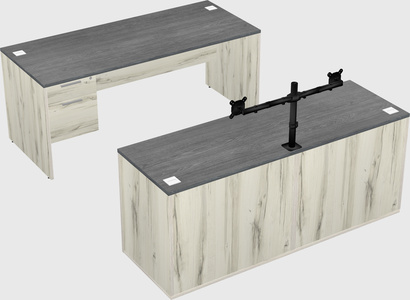 Parallel desk with credenza