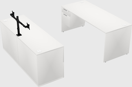 Parallel desk with credenza