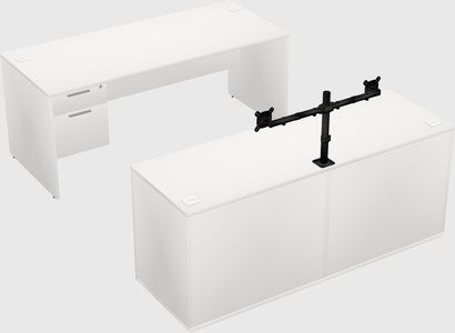 Parallel desk with credenza