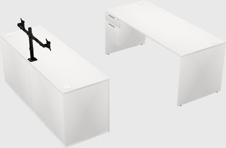 Parallel desk with credenza