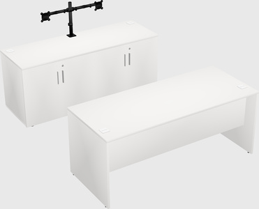 Parallel desk with credenza
