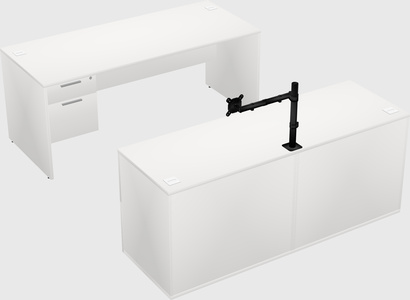 Parallel desk with credenza