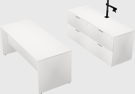 Parallel desk with credenza