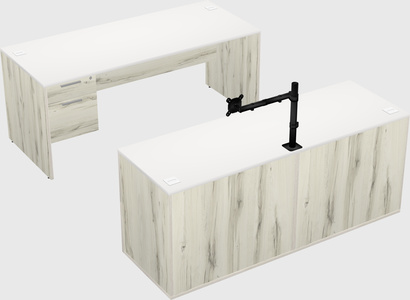 Parallel desk with credenza